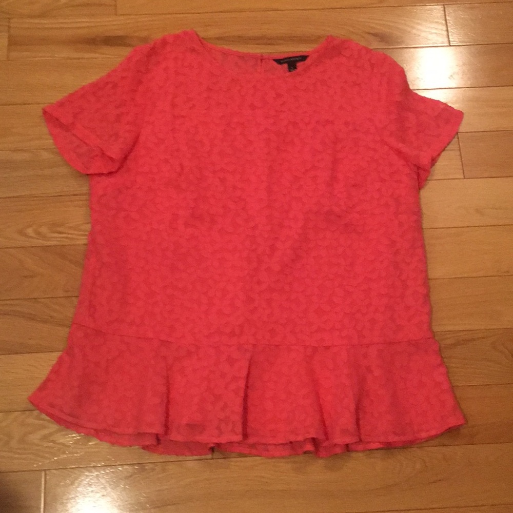Coral Lace Banana Republic Peplum Top